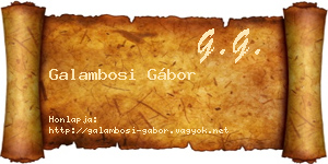 Galambosi Gábor névjegykártya